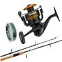 Imagem de Kit Pesca Molinete Venza Marine Vara Staff 1,68mt Linha Multi