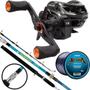 Imagem de Kit Pesca Pesada Carretilha Bronx 300 Vara 1,80t 40lb Linha