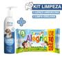 Imagem de Kit Pet Limpo com 1 Lenço Umedecido Turma da Alegria + 1 Limpa Orelhas Pet Clean 100g
