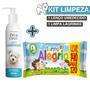 Imagem de Kit Pet Limpo com 1 Limpa Lágrimas Pet Clean 100ml + 1 Lenço Umedecido Turma da Alegria