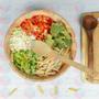Imagem de Kit Petisqueira Com Divisoria Bambu Jogo Talheres Com Saladeira