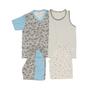 Imagem de Kit Pijama Infantil Menino 4 peças - Camisetas e Bermudas - Tamanho 10