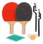 Imagem de Kit Ping Pong 2 Raquete Tênis De Mesa 3 Bolinha Com Rede 1,20M - Brasport