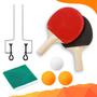 Imagem de Kit Ping Pong C/3 Bolas 1 Rede 2 Suportes De Mesa 2 Raquetes