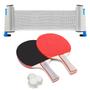 Imagem de Kit Ping Pong Rede Retrátil 2 Raquetes Tênis Mesa 3 Bolinha