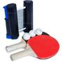 Imagem de Kit Ping Pong Rede Retrátil Raquete Profissional Com 3 Bolinha