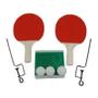 Imagem de Kit Ping Pong Tenis de Mesa 2 Raquetes 3 Bolinhas Com Rede E Suporte Completo Profissional clássico