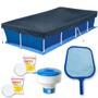 Imagem de Kit Piscina 3000l + Peneira + Flutuador + Capa + Forro + Pastilha de Cloro