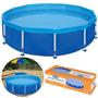 Imagem de Kit Piscina 4500 Lt + Forro + Capa + Filtro 3600 L/H 220v + Cloro + Peneira Netuno + Flutuador
