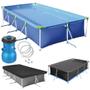 Imagem de Kit Piscina 5000 L Premium com Capa + Forro + Bomba Filtro 110v 3028 L/H