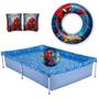 Imagem de Kit Piscina de Armacao Infantil 1000l + Boia de Braco + Bola e Boia Inflavel Homem-aranha  Mor 