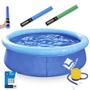 Imagem de Kit Piscina Infantil 1000 Litros Inflavel Vollo + 2 Espaguete Espada Macarrao + Mini Bomba Manual  Mor 