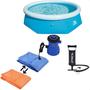 Imagem de Kit Piscina Inflável Azul 2.700 L + Lona Sortida 3x3 Cobertura + Bomba de Ar Manual + Bomba de Filtragem 1.136 l/h 220v