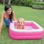 Imagem de Kit Piscina Inflável Bebê Rosa Soft Intex + Bomba de Ar Manual