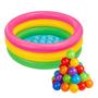 Imagem de Kit Piscina Inflável Infantil Colorida Redonda 20 Litros 60 x 25cm + 25 Bolinhas De Plástico Verão Calor