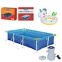 Imagem de Kit Piscina Premium 2500 Litros Capa Forro Filtro Boia Inflável Infantil Animais - 220V Mor