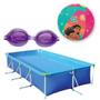 Imagem de Kit Piscina Premium 6200 L+ Oculos Natacao Infantil Roxo + Bola 33 Cm  Mor 