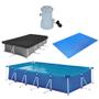 Imagem de Kit Piscina Premium em Lona Pvc 7600 Litros + Cobertura + Forro + Filtro 220v 2.200 Litros Por Hora  Mor 