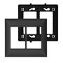 Imagem de Kit Placa 6 Postos Preto Onix com Suporte 4x4 Legrand PIAL Plus+