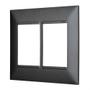 Imagem de Kit Placa 6 Postos Preto Onix com Suporte 4x4 Legrand PIAL Plus+