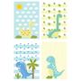 Imagem de Kit Placa Decorativa MDF Infantil Dinossauro Baby 4un 30x40