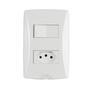 Imagem de kit placa p/2 + módulo interruptor simples + módulo tomada 20A