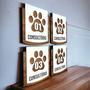 Imagem de Kit Placa Sinalização - Pet Com 4 Peças MDF 15x13cm
