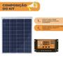 Imagem de Kit Placa Solar 80W Controlador Carga PWM 30A Painel Resun