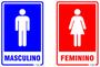 Imagem de Kit Placas Banheiro Masculino Feminino - 2  30x20