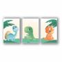 Imagem de Kit Placas Quadros 3 Pçs 20X30 Infantil Dinossauro Baby