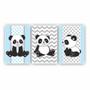 Imagem de Kit Placas Quadros 3 Pçs 20X30 Infantil Panda Azul