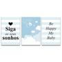 Imagem de Kit Placas Quadros Decorativos 3 pçs 20x30 Infantil Menino