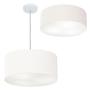 Imagem de Kit Plafon Cilíndrico Md-3005 e Pendente Md-4019 Cúpula em Tecido 40cm Branco - Bivolt
