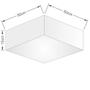 Imagem de Kit Plafon Quadrado Md-3002 e Pendente Md-4032 Cúpula em Tecido 50x50cm 50x50cm Branco - Bivolt