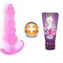 Imagem de Kit - Plug Anal Silicone Escalonadas - Rosa + **loko