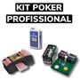 Imagem de Kit Poker Profissional Completo + Embaralhador De Cartas + Baralho Copag 139 Original