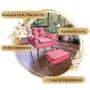 Imagem de Kit Poltrona Amamentação Sala Estar Quarto Decorativa Conforto Perfeito + Puff - Mr Deluxe
