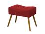 Imagem de Kit Poltrona Decorativa Aurora + 1 Puff Retangular Suede Vermelho Pés Madeira Ms Decor