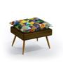 Imagem de Kit Poltrona Decorativa Beta com Puff Lunar Sued Estampado Colorido com Marrom