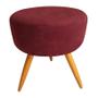 Imagem de Kit Poltrona Decorativa Bia + Puff Redondo Suede Marsala Pés Madeira Mz Decor