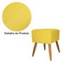 Imagem de Kit Poltrona Decorativa Marcela Mais Puff Isabela Pés Palito Suede Amarelo - DS Estofados