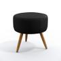 Kit Poltrona Decorativa Nina Com Rodapé e Puff Solar Couro Artificial Preto Aradecor Imagem de Kit Poltrona Decorativa Nina Com Rodapé e Puff Solar Couro Artificial Preto Aradecor