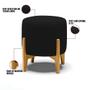Imagem de Kit Poltrona E Puff Base Madeira Castanho Cor A79 Preto