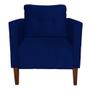 Imagem de Kit Poltrona e Puff Decorativo Lívia Para Sala e Recepção Suede Azul Marinho - D'Rossi