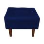 Imagem de Kit Poltrona e Puff Decorativo Lívia Para Sala e Recepção Suede Azul Marinho - D'Rossi