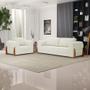 Imagem de Kit Poltrona e Sofá Bloom 180cm 02 Lugares com Pés de Madeira Bouclê Off White - Desk Design