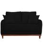 Imagem de Kit Poltrona e Sofa Sena 2 Lugar Base de Madeira para Sala Hotel Linho Preto