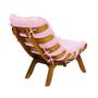 Imagem de Kit Poltrona + Puff Costela Decoração Descanso Suede Rosa Bebê