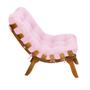 Imagem de Kit Poltrona + Puff Costela Decoração Descanso Suede Rosa Bebê