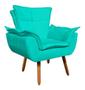 Imagem de Kit Poltrona+puff Opala Cadeira Retro Suede Azul Turquesa